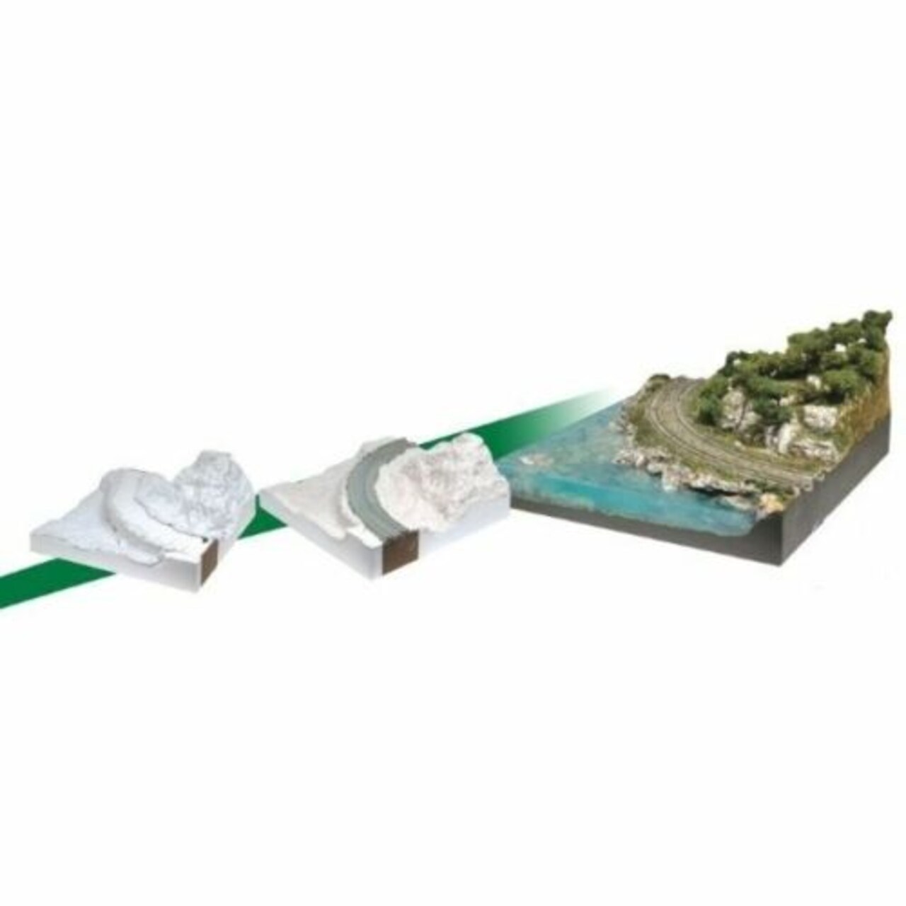 Kato N-Scale SubTerrain Lightweight Layout System T-TrakTM Corner Kit Diorama